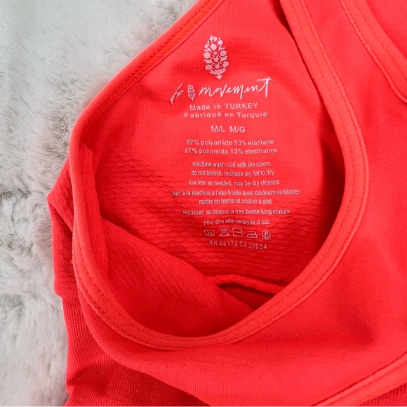 Free People Every Single Time Runsie Neon Coral Sz M/L - Picture 7 of 15